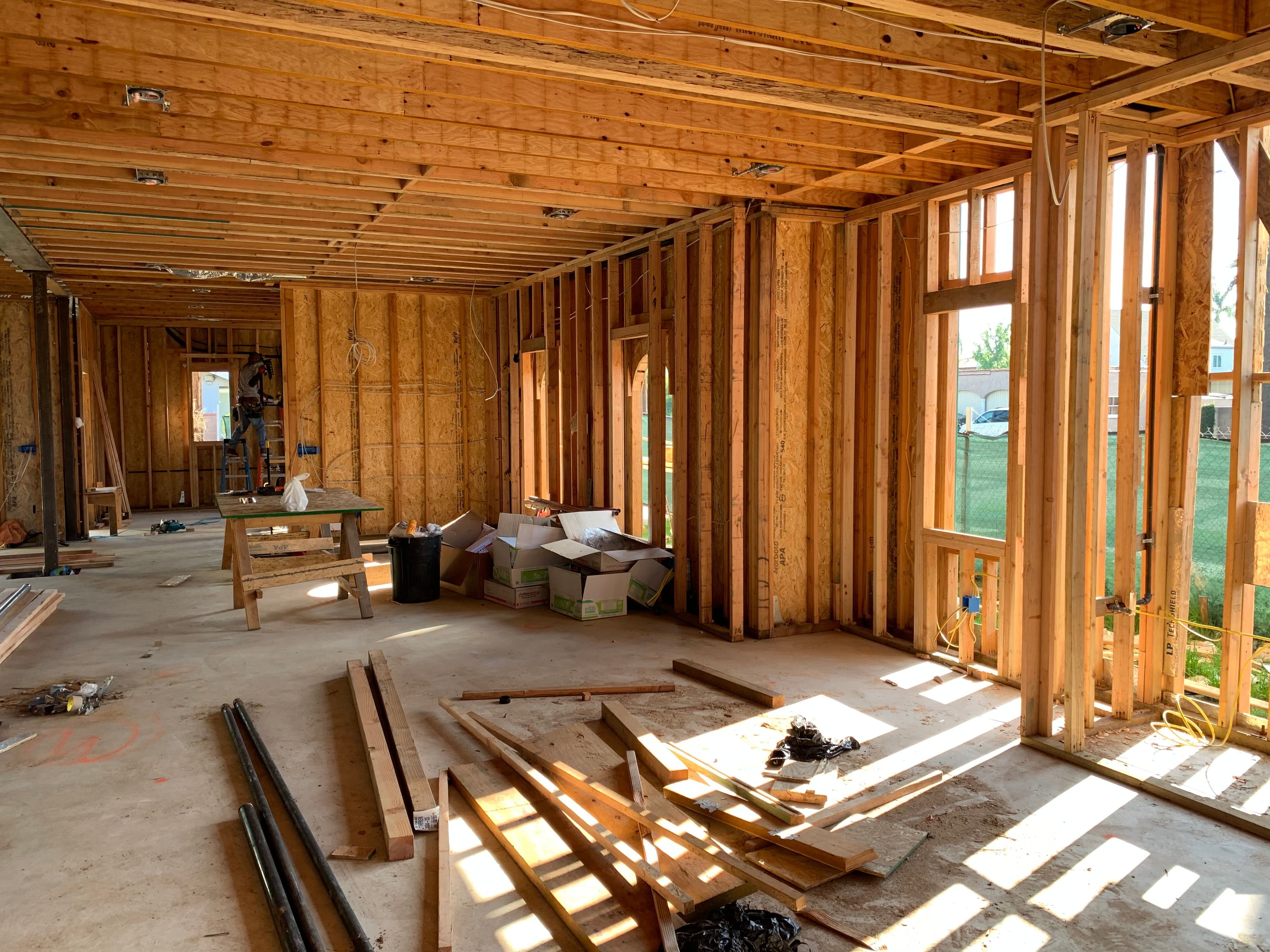 A modern home under construction